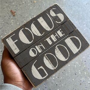 Wooden wall art with positive quote